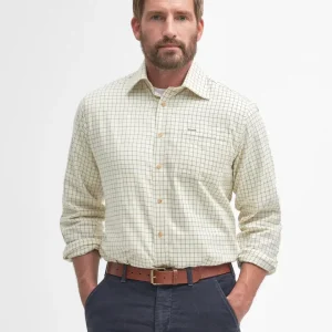 Barbour Field Tattersall Regular Shirt, green/brown