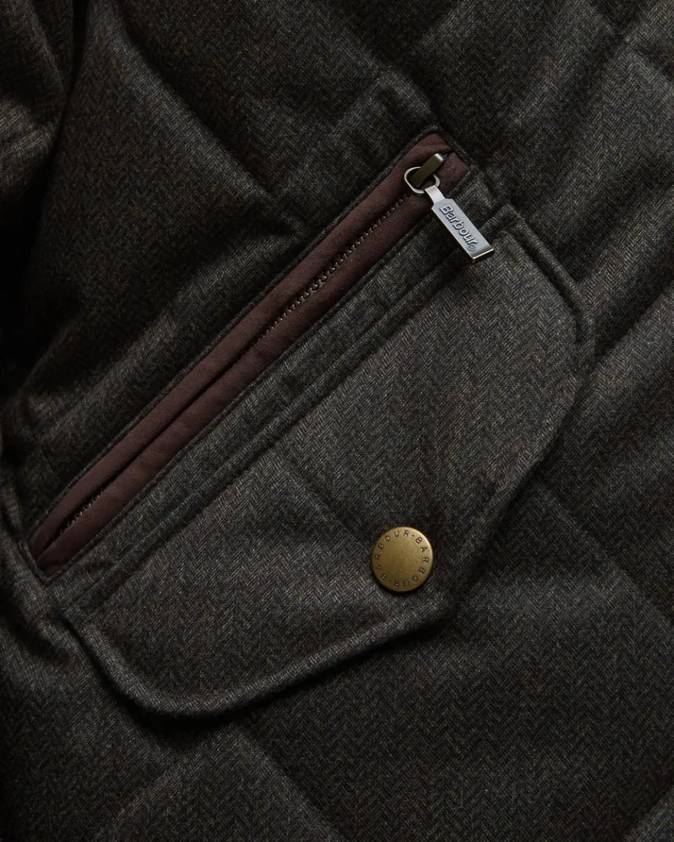 Barbour Winter Shoveler Quilted Jacket, dark olive - Afbeelding 7
