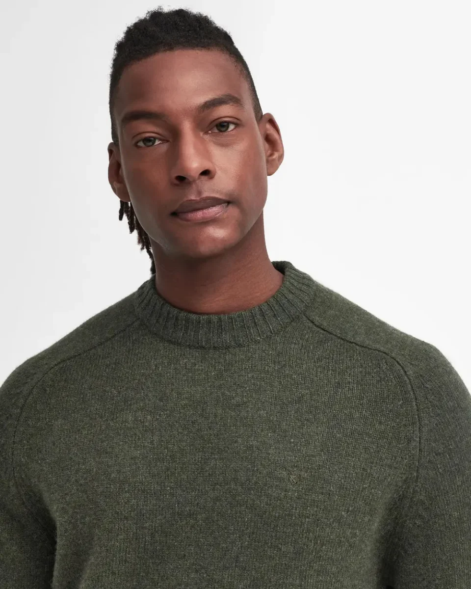 Barbour Grangetown Crew Neck Sweater, mid olive - Afbeelding 4